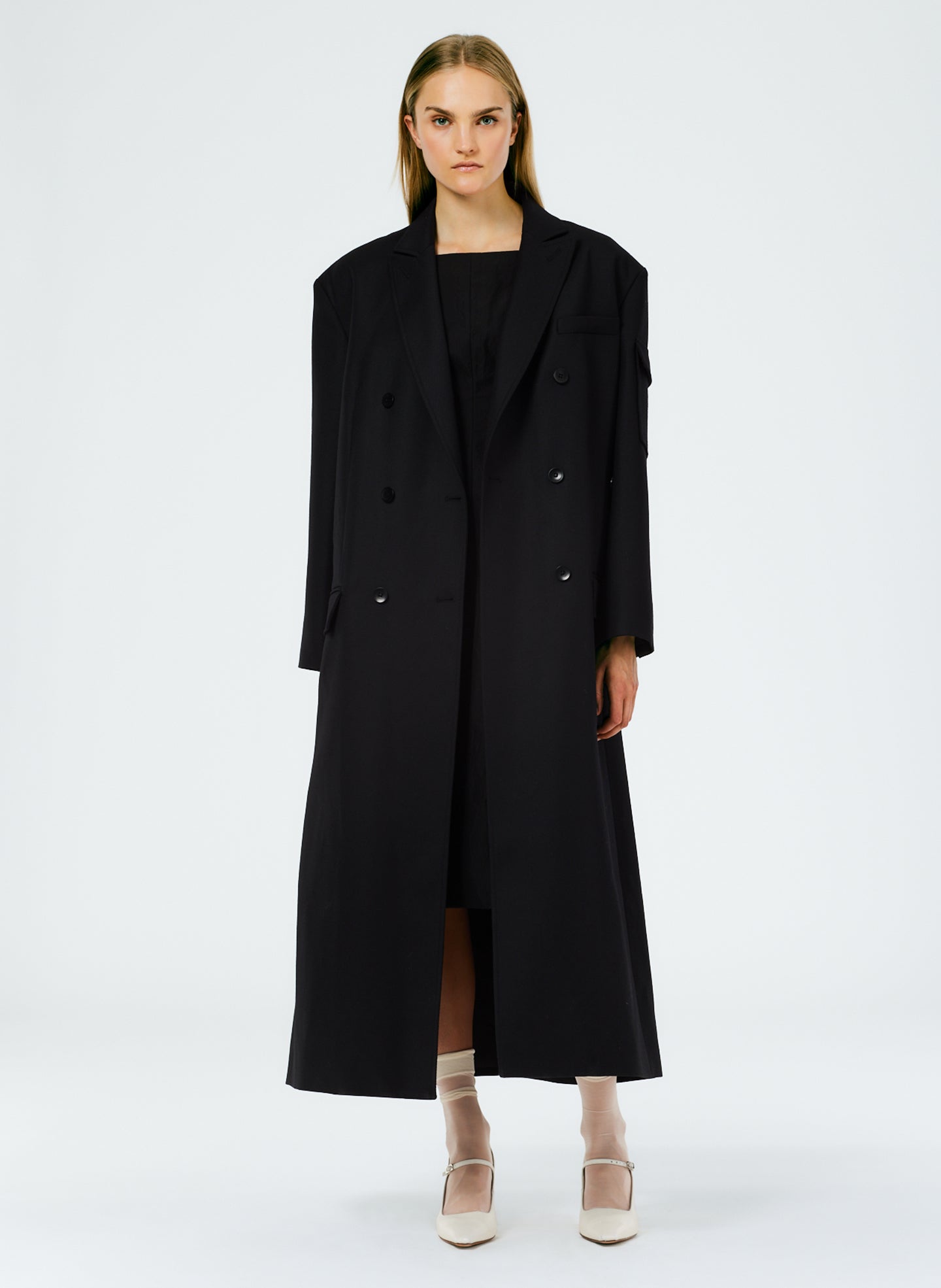 Luxe Tuxedo Maxi Tux Coat - Black-1