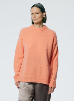 Soft Mohair Crewneck Easy Pullover Imperial Topaz-1