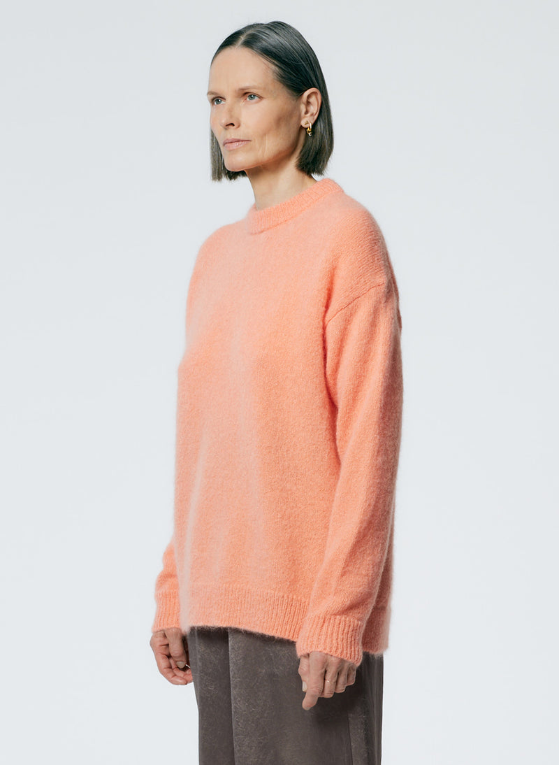 Soft Mohair Crewneck Easy Pullover Imperial Topaz-2