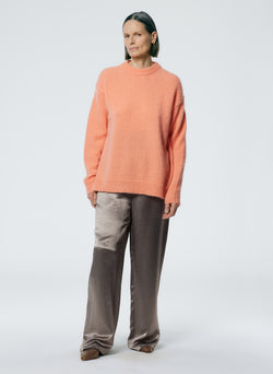 Soft Mohair Crewneck Easy Pullover Imperial Topaz-4