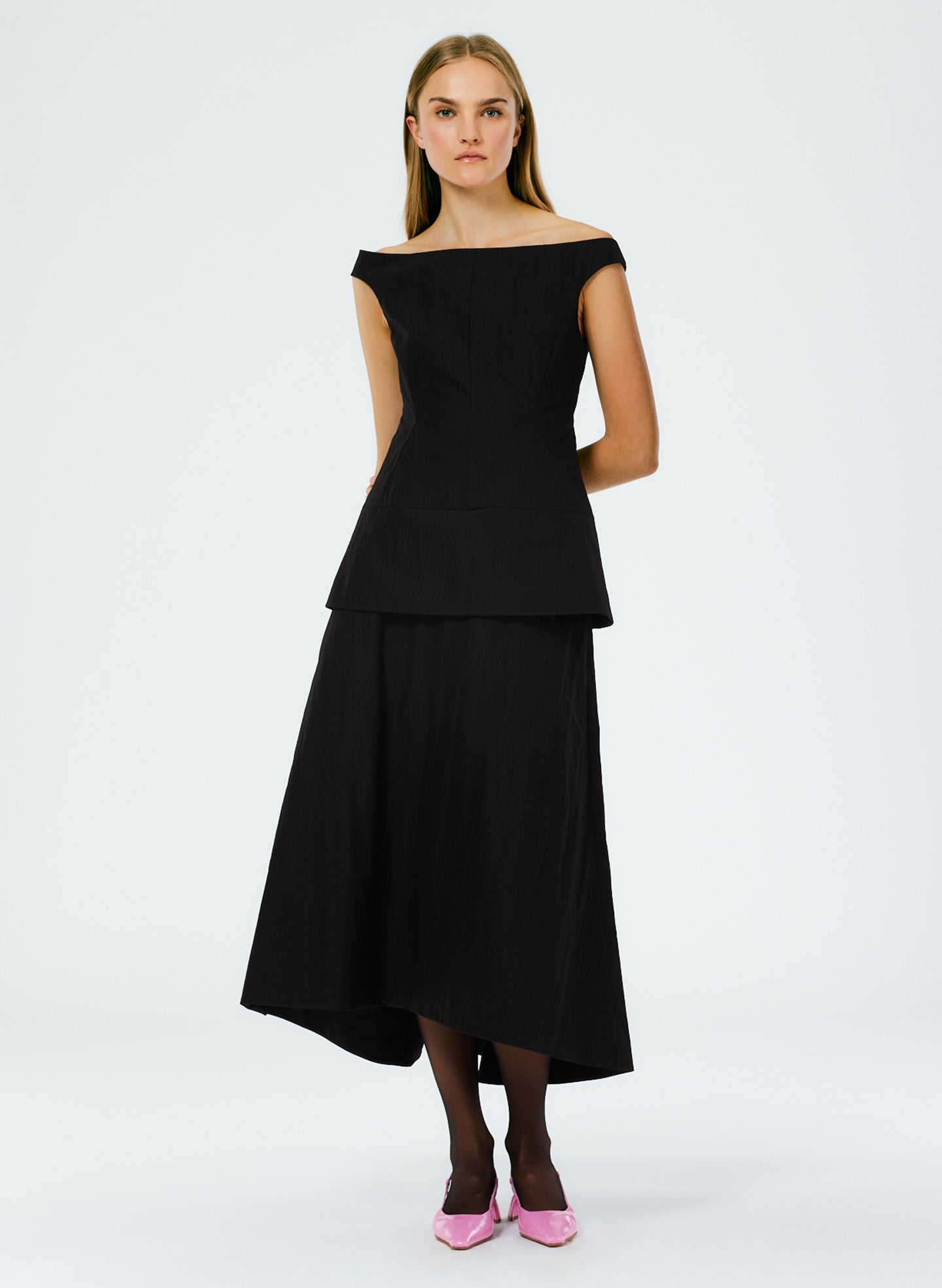 Schema Sculpted Midi Skirt - Black-1