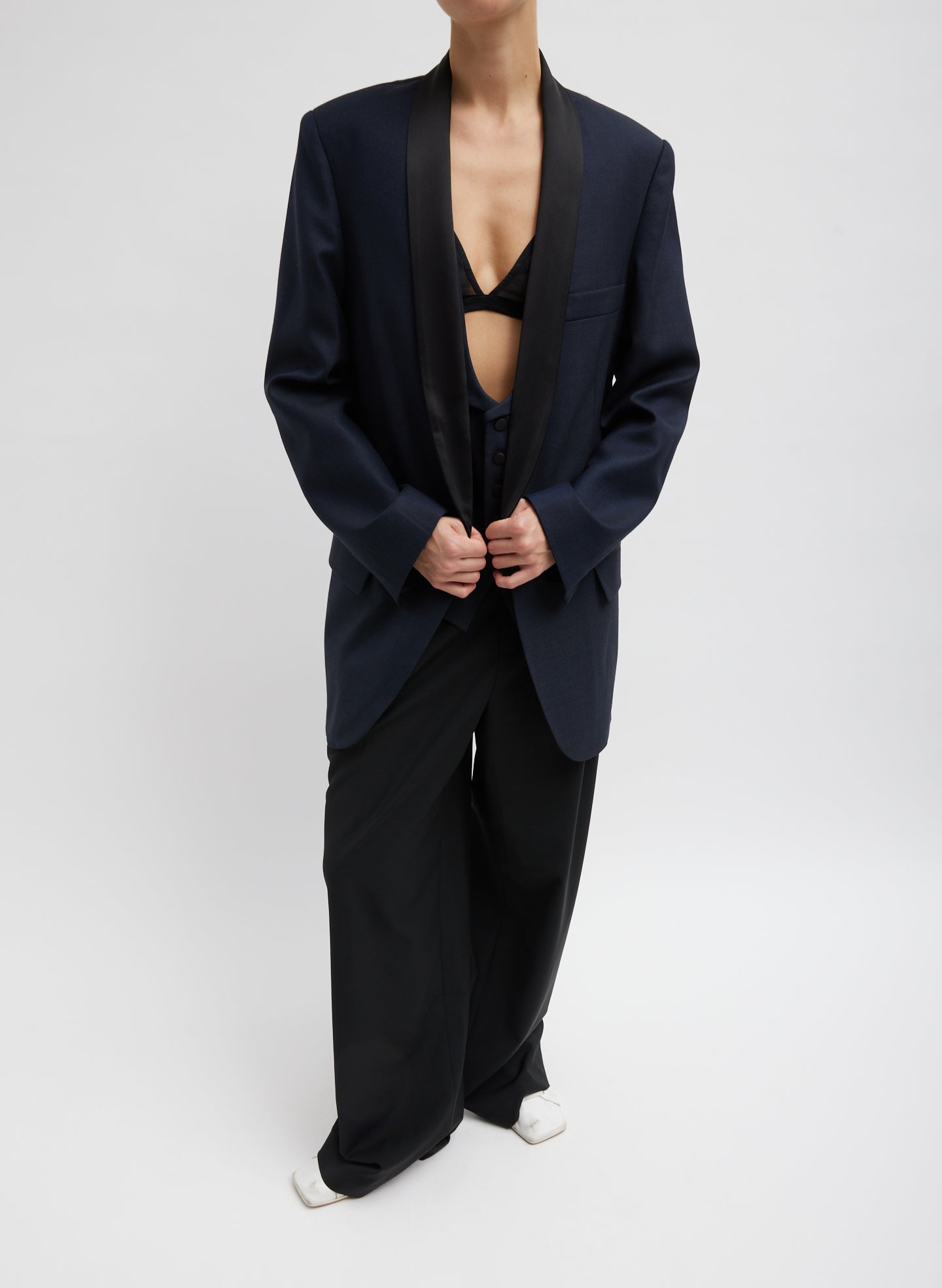 Birdseye Tuxedo Jacket Tibi Official