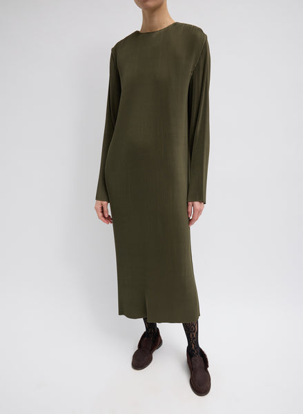 Pliss Midi Dress - Green / XS / W125PL1655