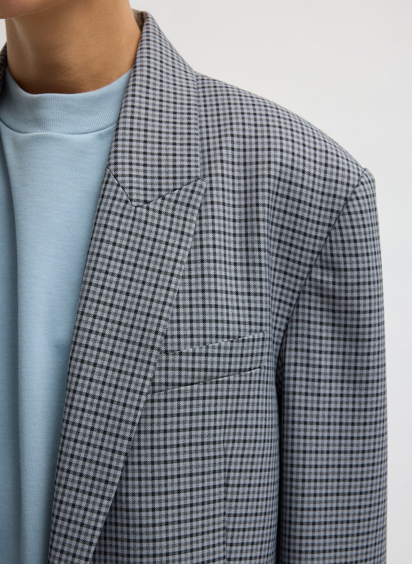 Grey Menswear Tech Twill Tailored Men's Maxi Coat - detail shot