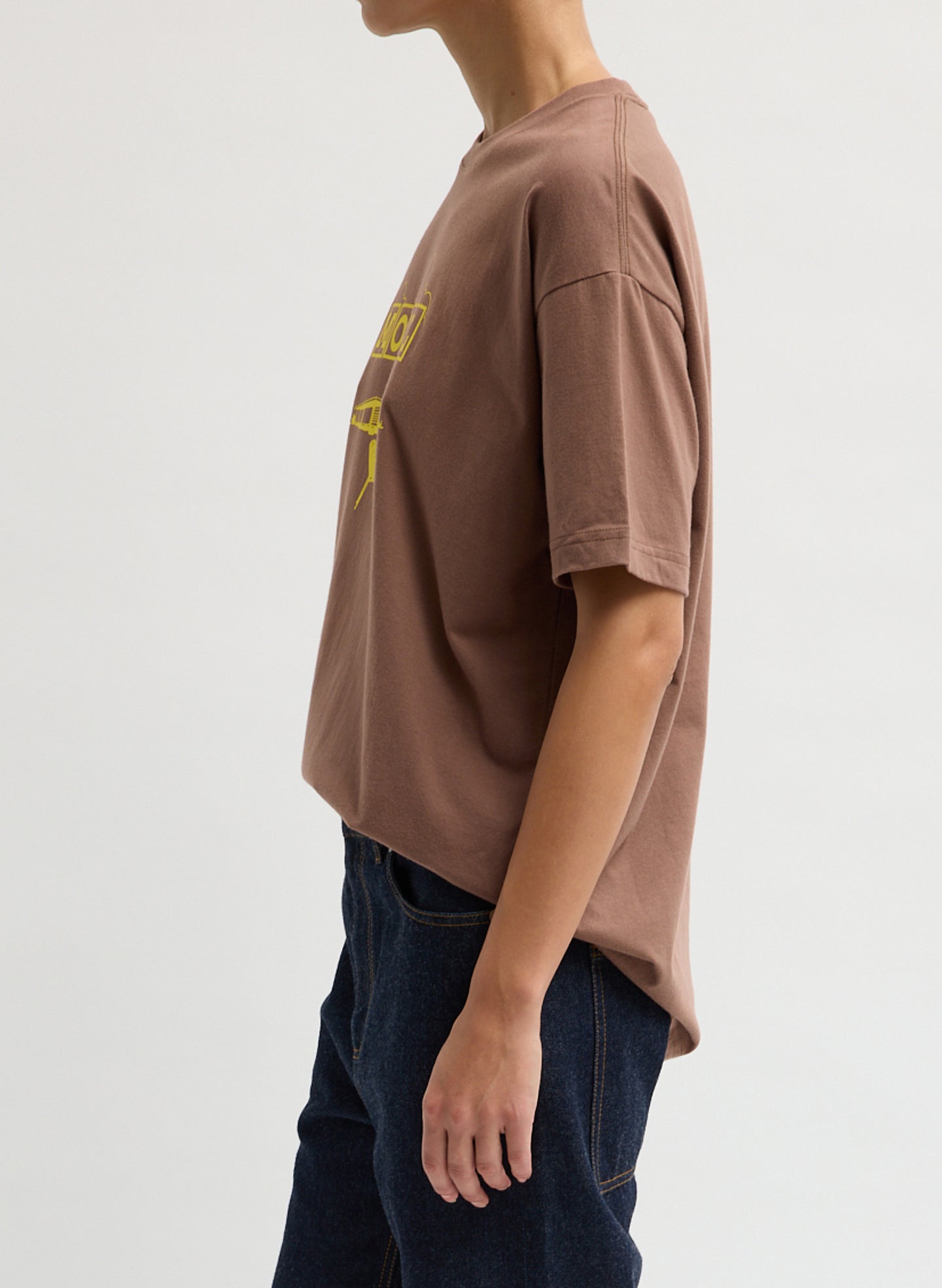 Tibi Creative Lab Motel T-Shirt- side view on model 