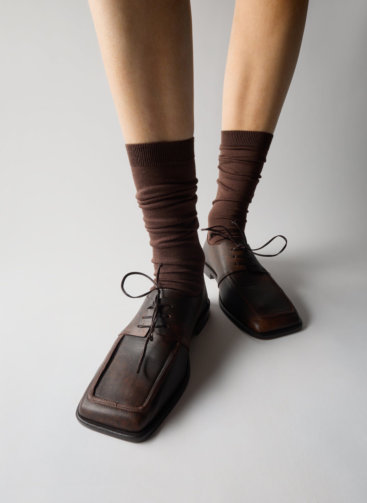 Brown Brody Square Toe Loafer - on model