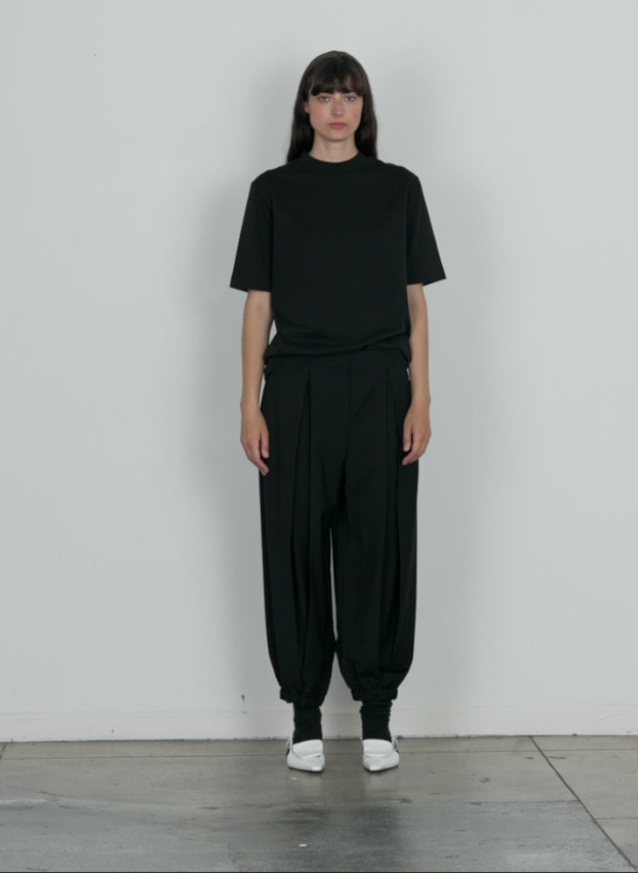 ASOS DESIGN wide balloon pants in black cord with pleats | ASOS