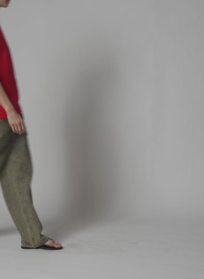 Red Active Knit Easy T-Shirt - oversized tee, video on model