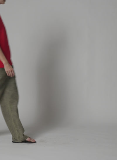 Red Active Knit Easy T-Shirt - oversized tee, video on model