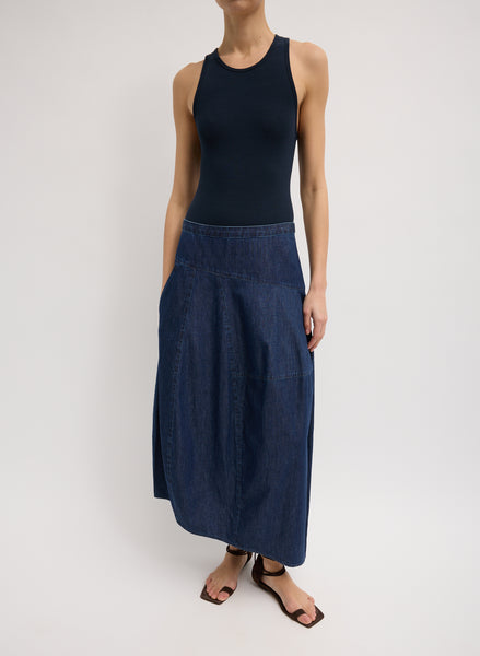 【BAON】Yeco Banding Balloon Denim Long Skirt Long denim balloon skirt - Women's fashion | Stradivarius