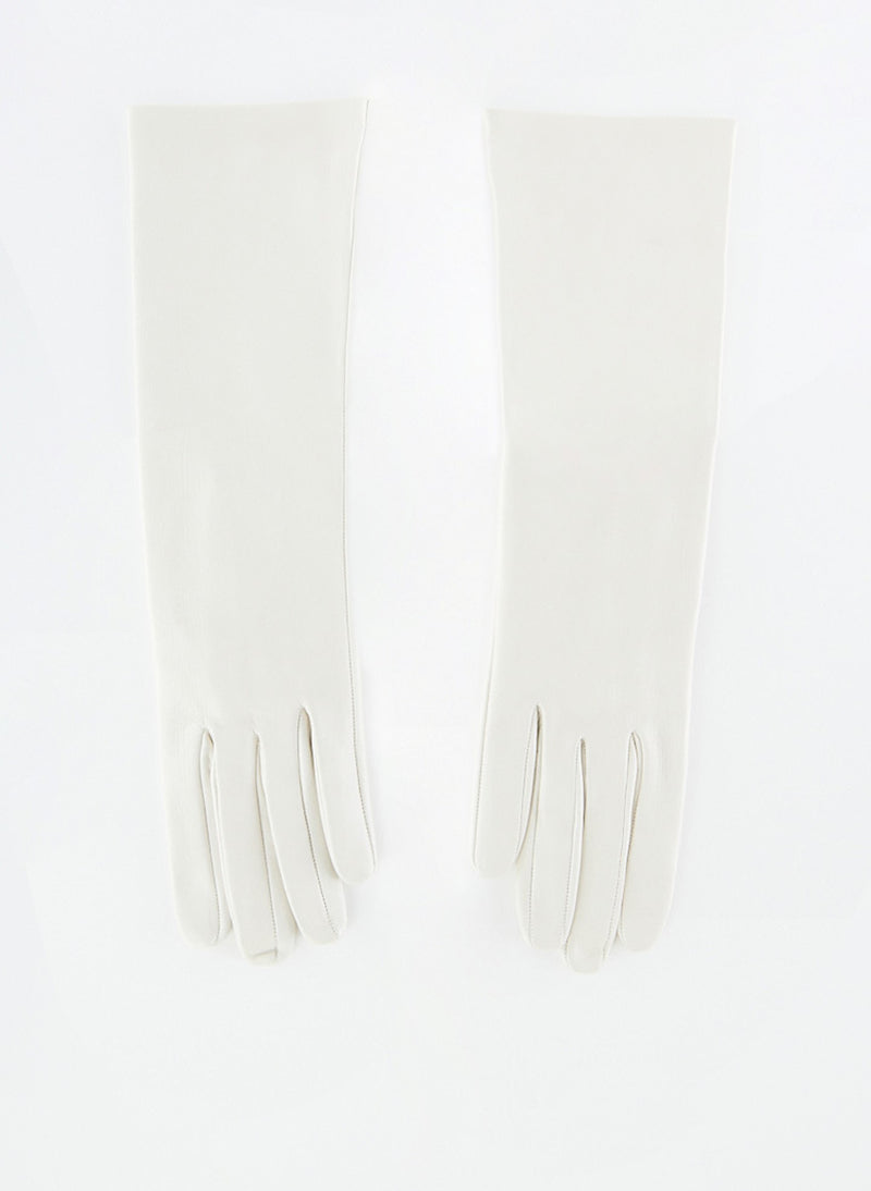 Leather Glove - Short White-2