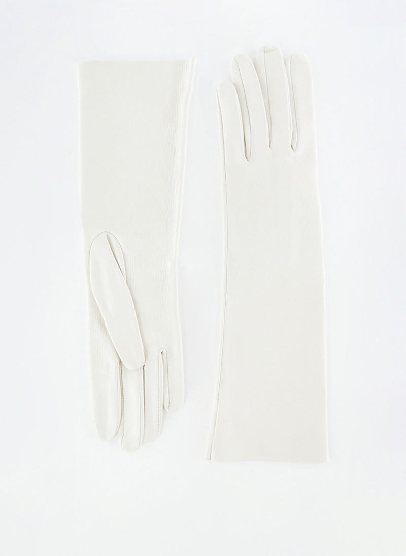 Leather Glove - Short White-1
