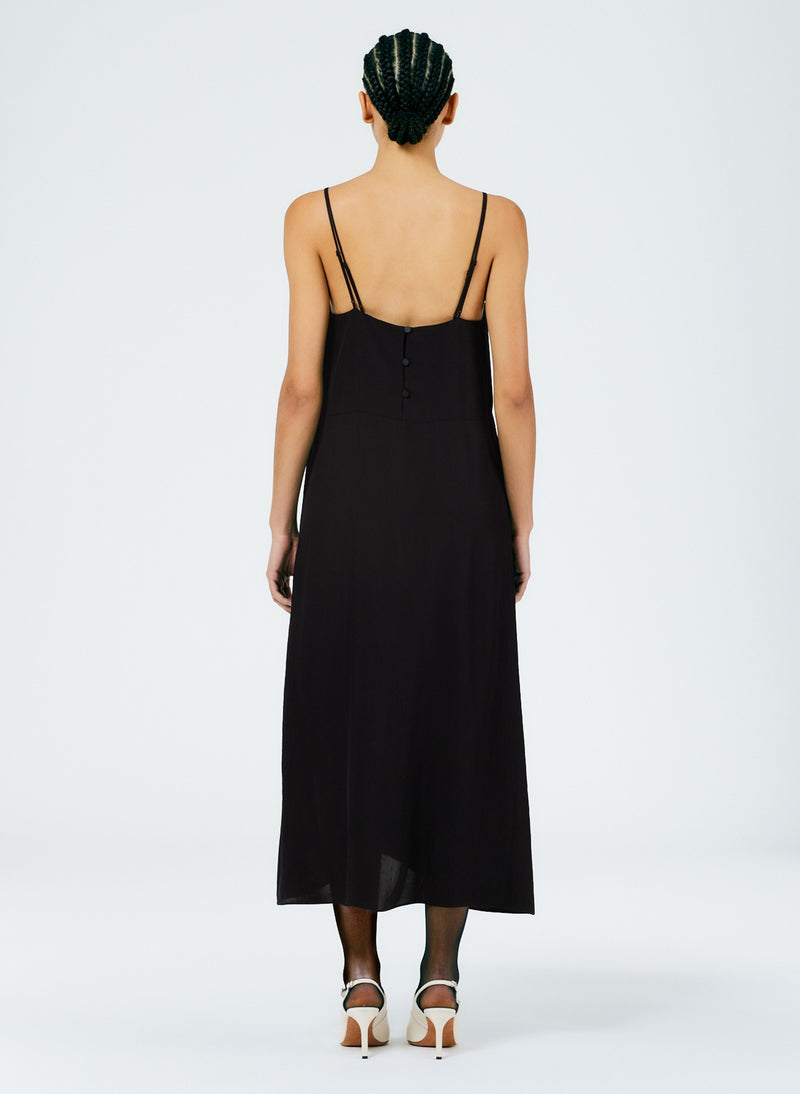 Lace Slip Dress Black-4