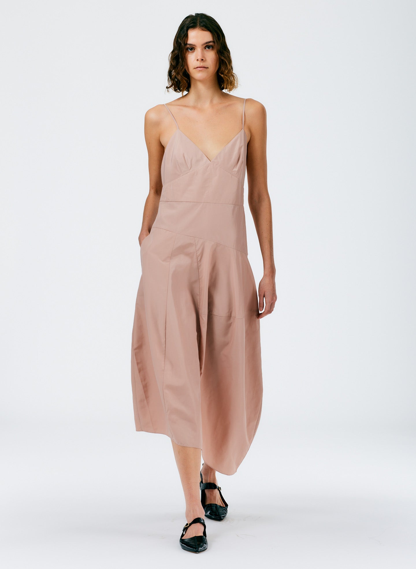 Italian Sporty Nylon Cami Dress - Toffee-1