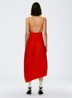 Italian Sporty Nylon Cami Dress Red-4