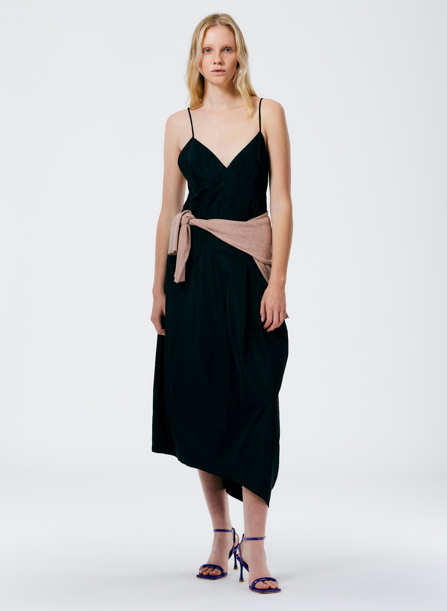 Italian Sporty Nylon Cami Dress - Black-1