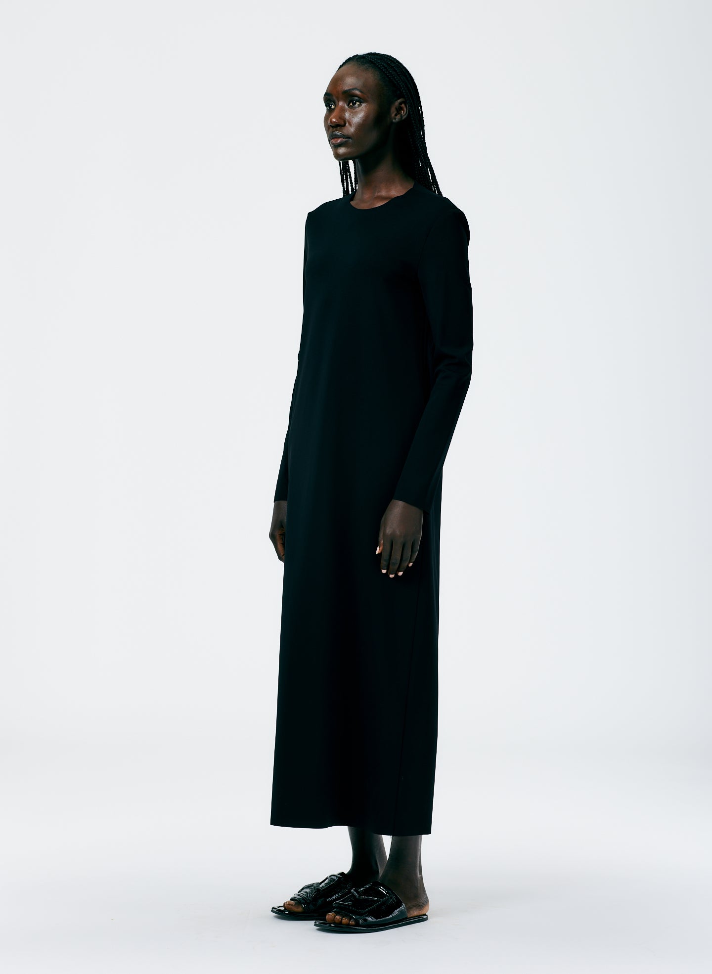 tibi long sleeve pleated dress Pliss Midi Dress