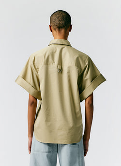 Eco Poplin Rolled Sleeve Shirt Cllay-03