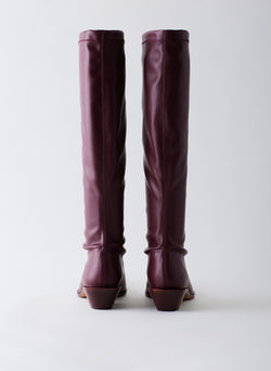 Bronson Faux Nappa Stretch Boot - Narrow Calf Burgundy-04