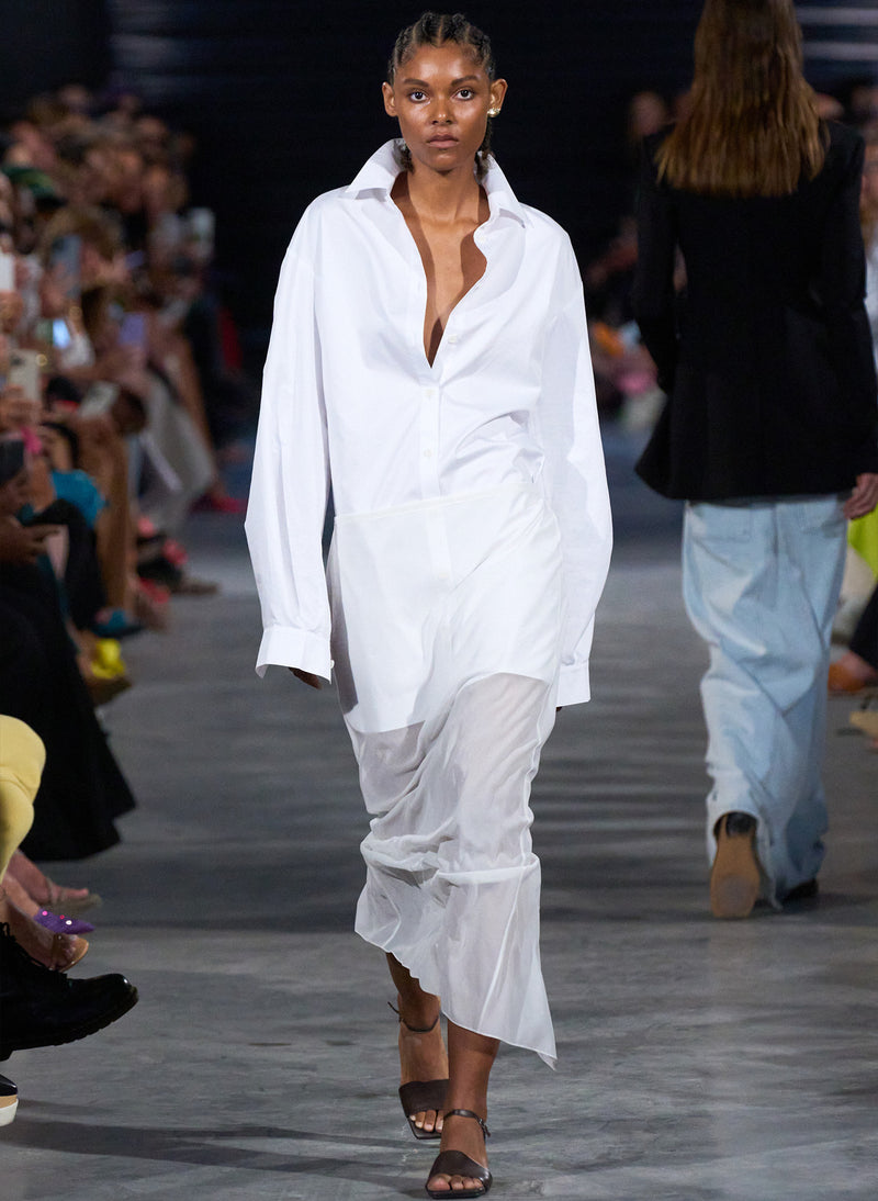 White gauze maxi skirt outfit Outlet