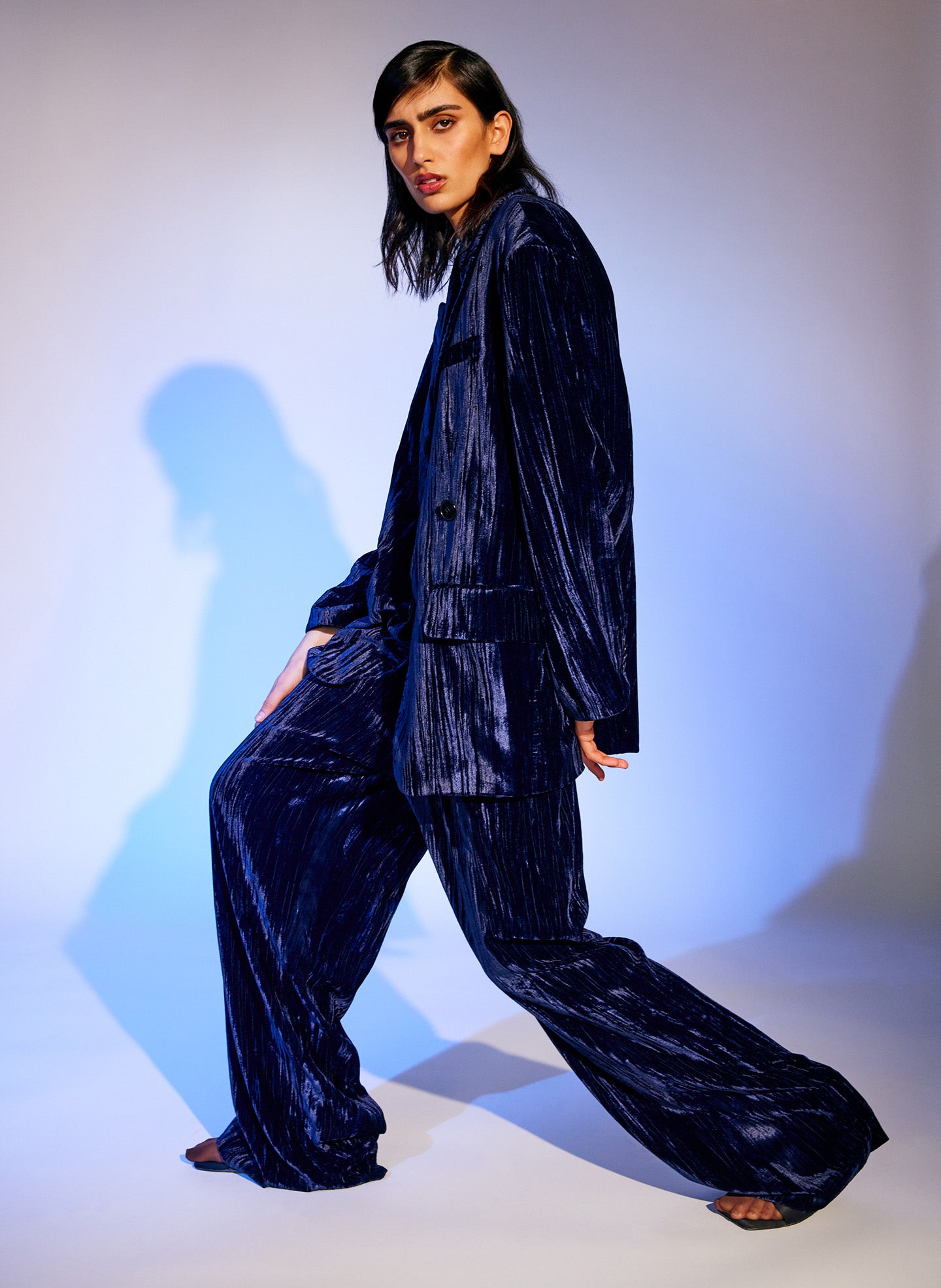 Creased Velvet Stella Pant