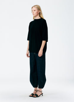 Feather Weight Cashmere Oversized Easy T-Shirt Black-5