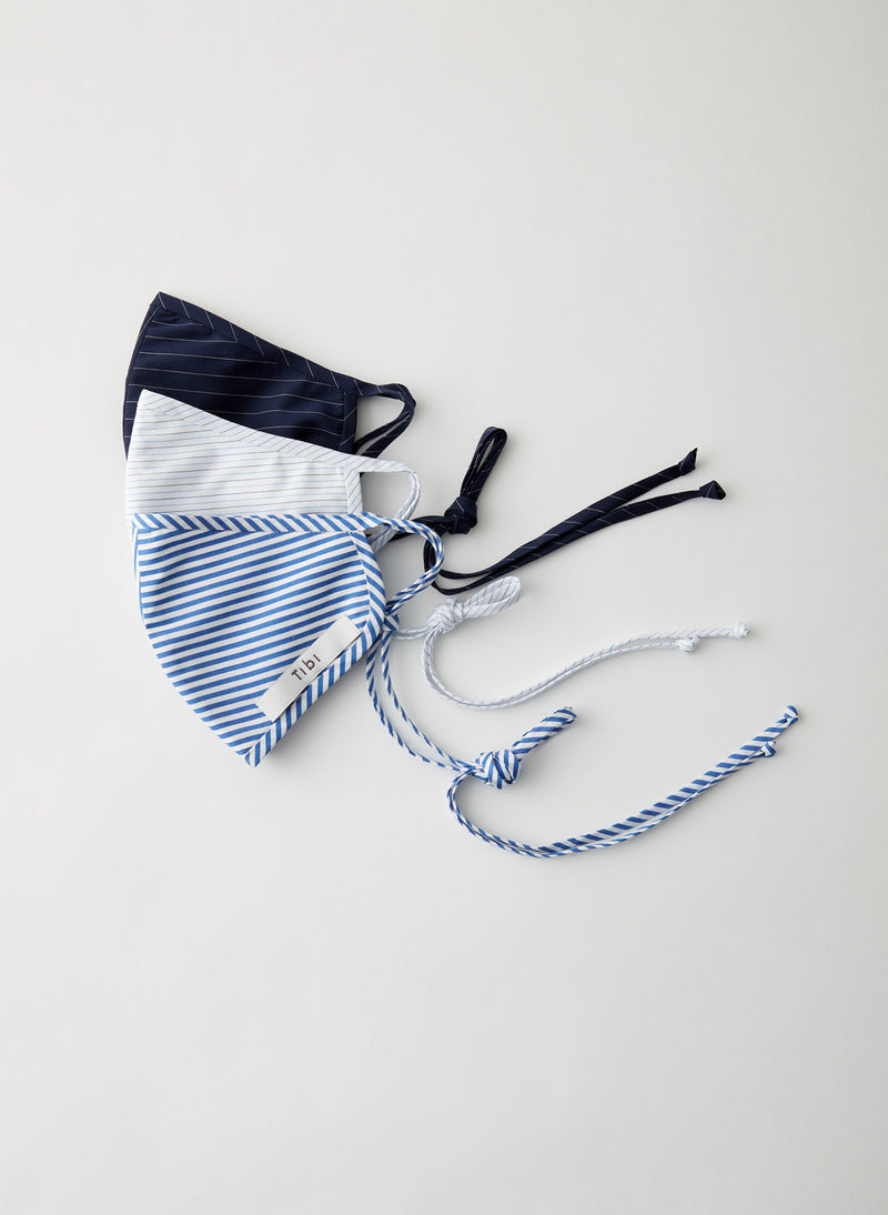 Finn Twill Stripe Tie Mask Blue Stripe Multi-2