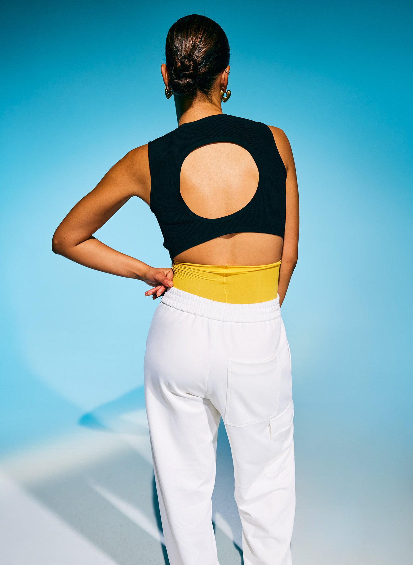Giselle Stretch Sweater Circle Openback Tank