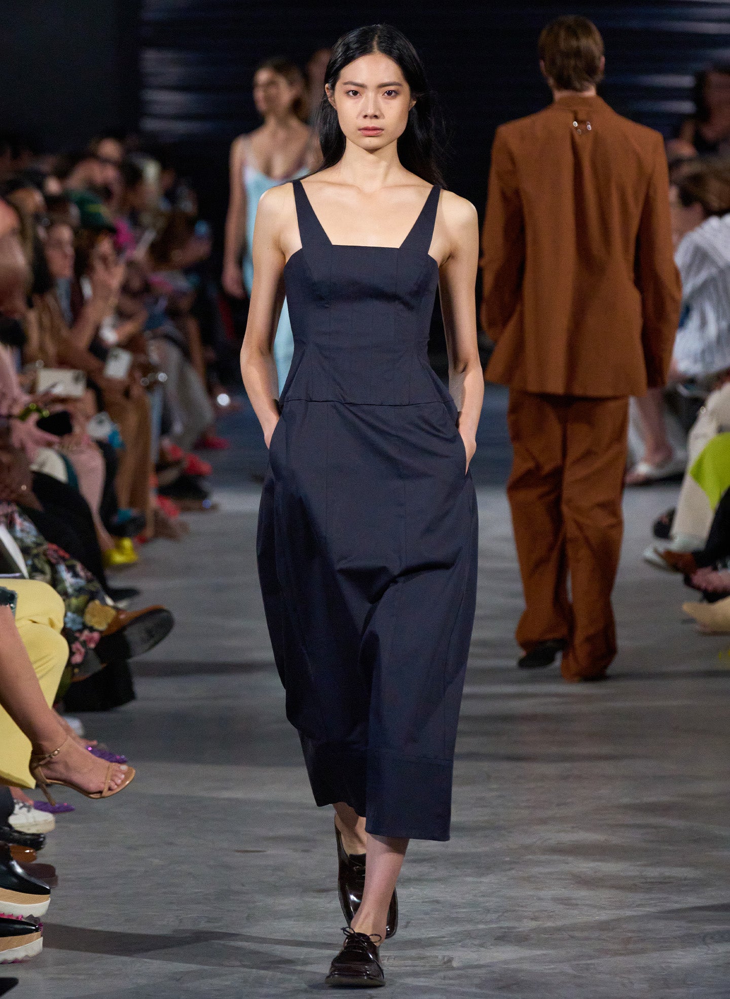 tibi corset dress TWO SIDED LEATHER TIBI MIDI DRESS Black XXS