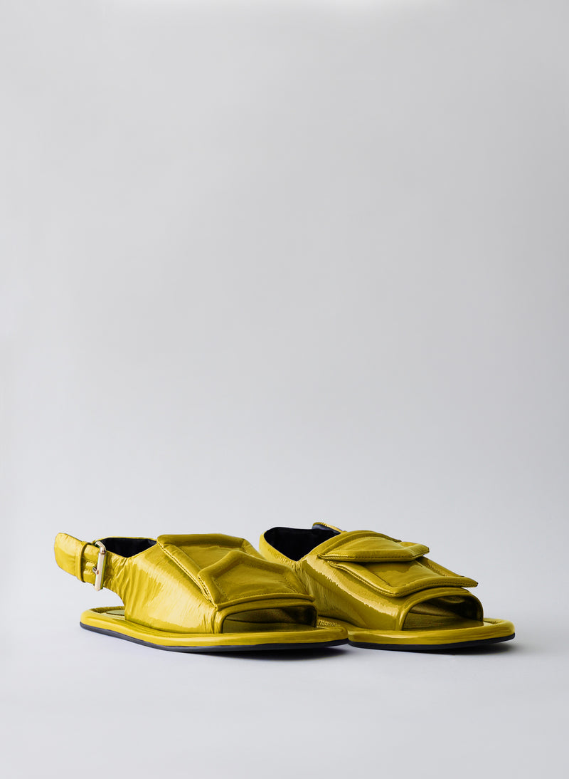 Patent Slingback Beryen Sandal Yellow-2