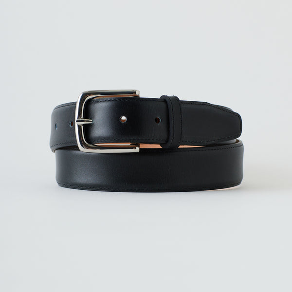 ByTheR Men's Solid Black Premium Leather Classic T Shape Buckle Fashion Belt