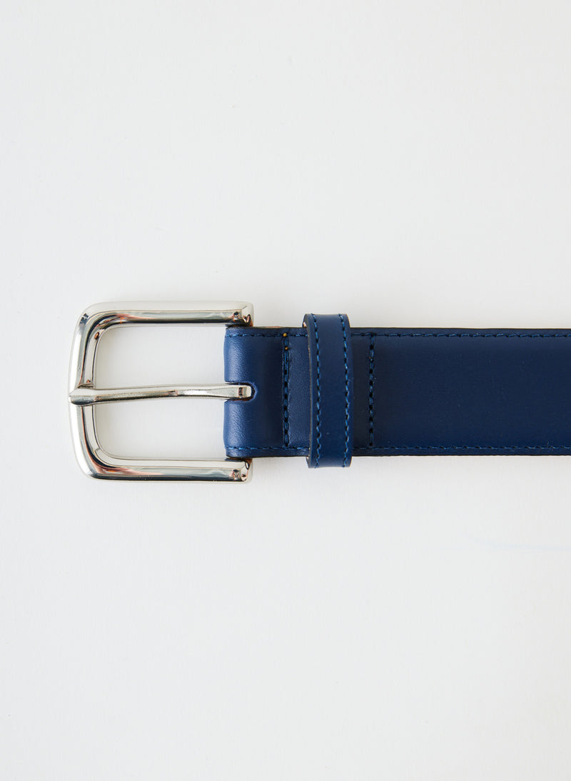 Classic Men's Leather Belt Ultramarine Blue / L/XL / AF22MB0174