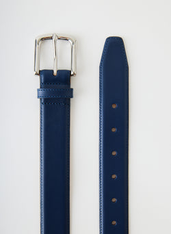 Classic Men's Leather Belt Ultramarine Blue-2