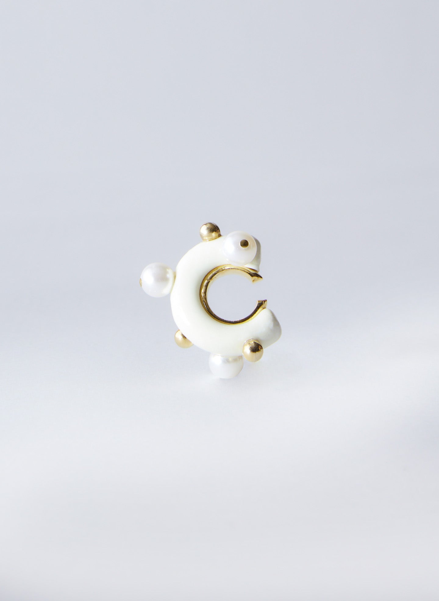 Teardrop Snow Ear Cuff - White-1