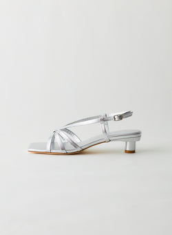 Brooks Low Heel Sandal Silver-1