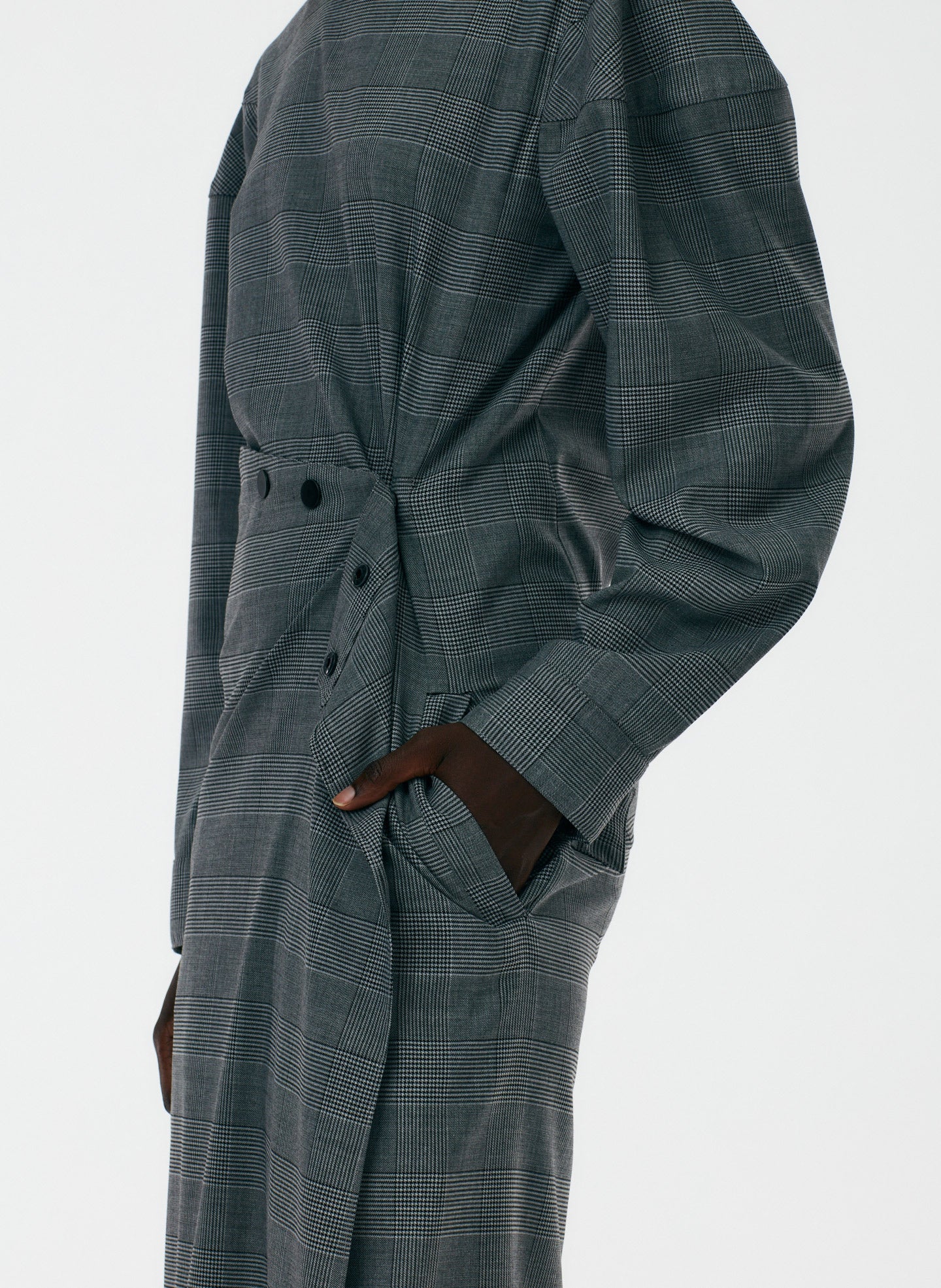 Menswear Collage Asymmetric Flap Snap Dress Tibi Official Menswear Collage Asymmetric Flap Snap Dress Tibi Official