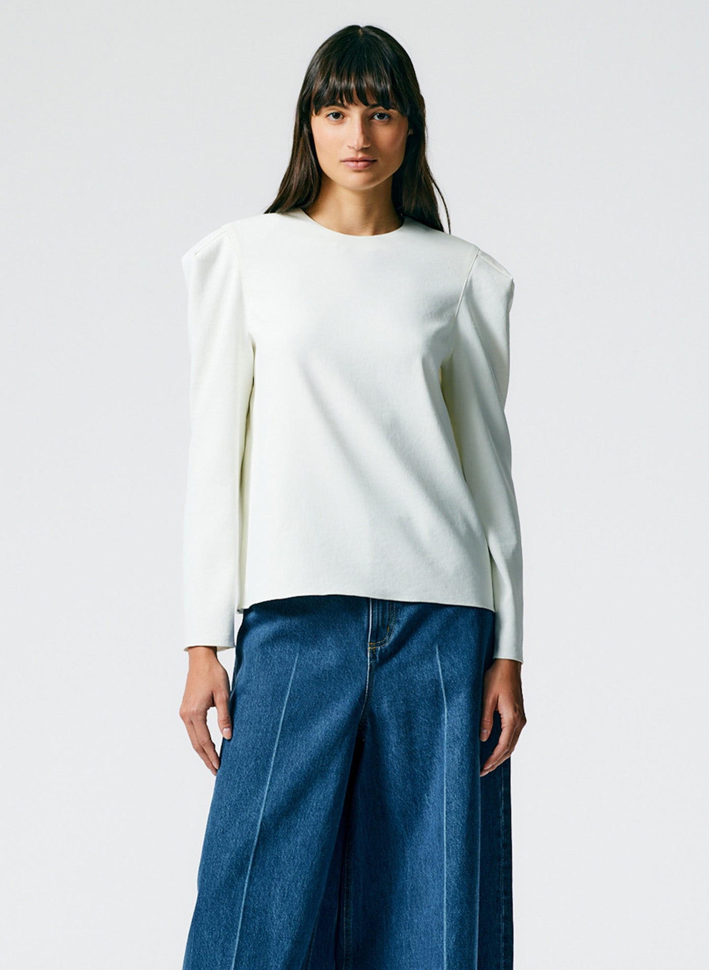 Chalky Drape Square Sleeve Long Sleeve Top - Chalky Drape Square Sleeve Long Sleeve Top