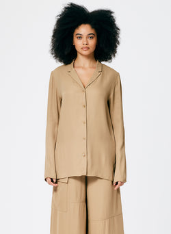 Eco Acetate Viscose Shirt Jacket Tan-2