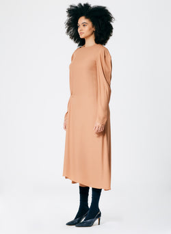 Feather Weight Eco Crepe Dress Sunset Tan-3