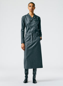 Superfine Wool Midi Trouser Skirt Medium Heather Grey-04