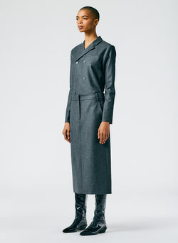 Superfine Wool Midi Trouser Skirt Medium Heather Grey-02