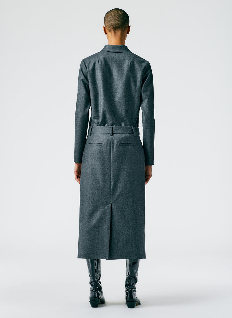 Superfine Wool Midi Trouser Skirt Medium Heather Grey-03