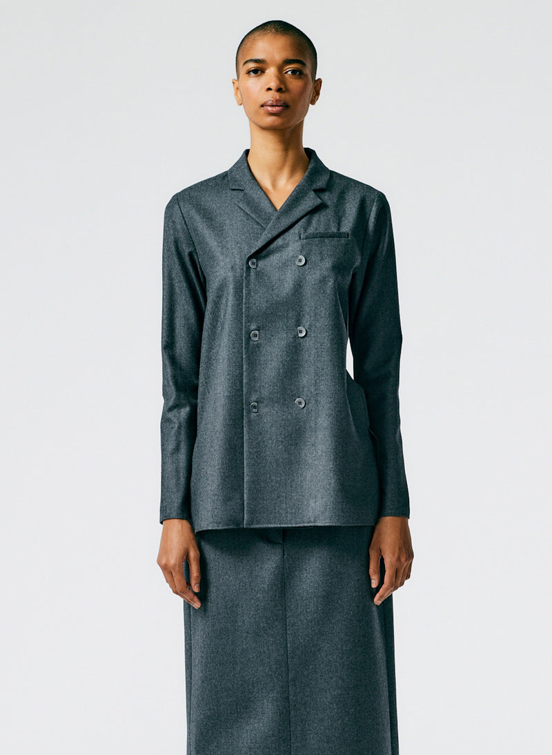 Superfine Wool Flannel Slim Shirt Jacket Medium Heather Grey-03