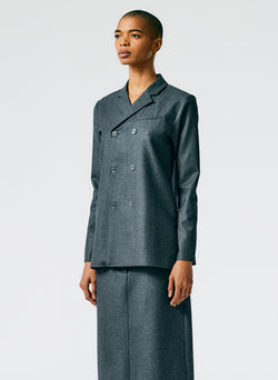 Superfine Wool Flannel Slim Shirt Jacket Medium Heather Grey-04