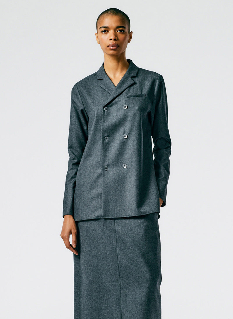 Superfine Wool Flannel Slim Shirt Jacket Medium Heather Grey-01