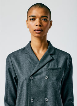 Superfine Wool Flannel Slim Shirt Jacket Medium Heather Grey-06