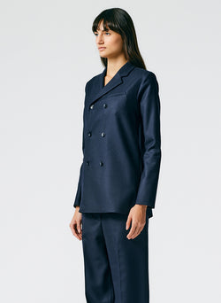 Superfine Wool Flannel Slim Shirt Jacket Navy-05