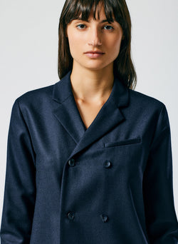 Superfine Wool Flannel Slim Shirt Jacket Navy-07