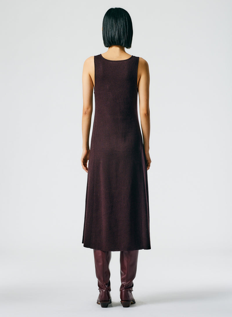 Organic Cotton Tencel V-Neck Cami Dress Burnt Brown-03