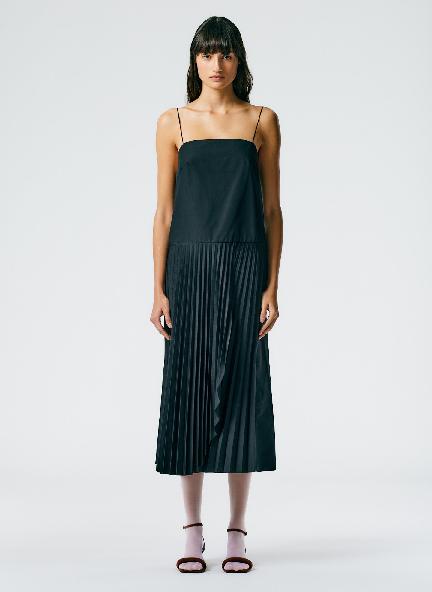 pleated strappy midi dress Club Monaco Women's Strappy Pleated Dress